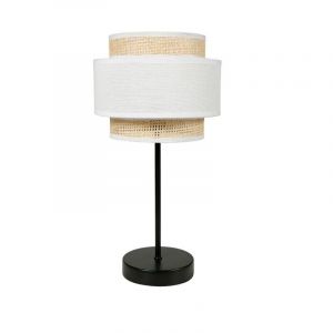 Ostaria Lampe abat-jour papier rotin 3 niveaux blanc