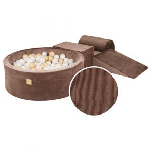 Aire de jeu Mousse Piscine Balles: Beige/Blanc Perle W90