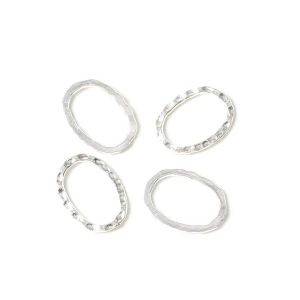 Anneau Fermé Ovale Argenté 925 - 4 pcs