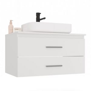 NEL - meuble de salle de bain avec 2 tiroirs pour lavabo, blanc - 80×45×50 cm