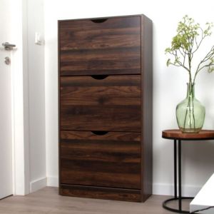 Milton & Oldbrook Armoire &agrave; Chaussures Prato Brun Fonc&eacute;