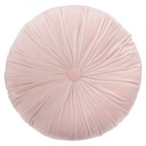 Image de Coussin rond effet velours d 40 cm rose