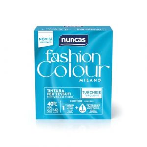 Nuncas Fashion Colour Milano - Turquoise - Kit de teinture textile - Pr&ecirc;t &agrave; l'emploi avec lessive post-traitement (180 g - 75 ml)