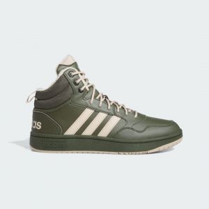 Adidas Homme Hoops 3.0 Mid Lifestyle Basketball Classic Fur Lining Winterized Shoes, Night Cargo/Clay Brown/Core Black, 41 1/3 EU