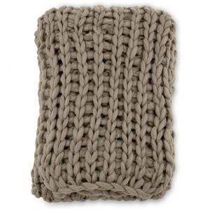 Venture Home - Jet&eacute; de canap&eacute; grosse maille en polyester Kate 170 x 130 cm marron