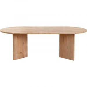 Table basse ovale effet Ch&ecirc;ne clair 119 cm - Orane