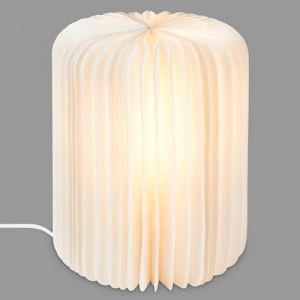BRILONER - Lampe de table pliable en papier, Lampe de table en papier, Lampe décorative, Interrupteur à fil, E14, Blanc, 25 cm