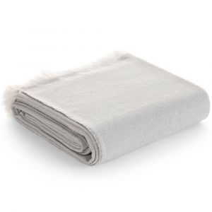 Plaid couvre-lit en coton doux gris clair 180x280 cm