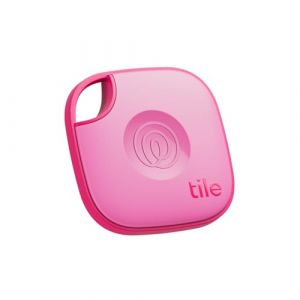 Tile By Life360 Mate (2024) - Tracker Bluetooth, détecteur de clés et localisateur d'objets pour clés, Sacs & Autres. Détecteur de téléphone. Compatible avec iOS & Android. Lot de 1 (Pink Punch)