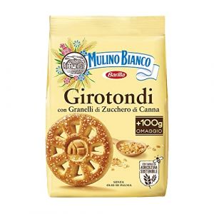 Image de Mulino bianco Girotondi, saupoudrés de grains de sucre de canne ambrés et réalisés à base de farine issue de l'agriculture durable - 1 paquet de 350 g