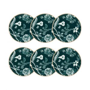 Novastyl Lot de 6 assiettes à dessert en porcelaine vert 20cm