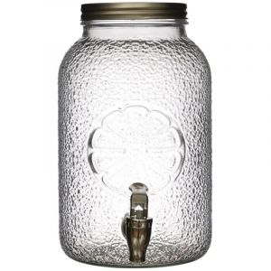 Distributeur &agrave; boisson 3,8L en verre d&eacute;cor citron avec robinet