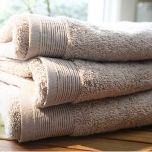 Blanc des vosges Drap de bain micro-coton 600 grm&sup2; uni - Beige