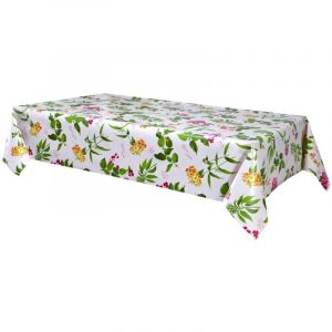 Habitable - Nappe en toile cir&eacute;e rectangulaire Botanique - 140 x 200 cm - Fuchsia