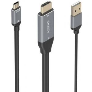 C&acirc;ble convertisseur HDMI 2.0 m&acirc;le USB-A m&acirc;le vers USB-C m&acirc;le AISENS A109-0871 4K 1,8 m noir