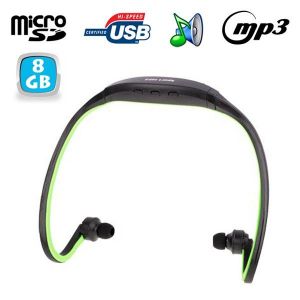 Yonis Casque MP3 sport sans fil lecteur audio micro SD 8 Go