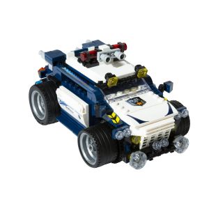 Auldey WISE BLOCK – JEU DE CONSTRUCTION VOITURE TÉLÉCOMMANDÉE JEEP POLICE – Petite Voiture Télécommandée de Police à Assembler – 302 Pièces