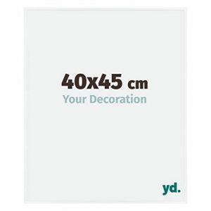 Yd. - Your Decoration - 40x45 cm - Cadre Photo en Plastique Avec Verre acrylique - Anti-Reflet - Excellente Qualité - Blanc Brillant - Cadre