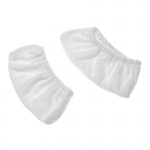 Vhbw 2x Housses de rechange compatible avec Kärcher SC 6.800 CB, SI 2.600 CB, SG 4/4, SC 6.800 C nettoyeur à vapeur - microfibre, blanc, rectangulaire