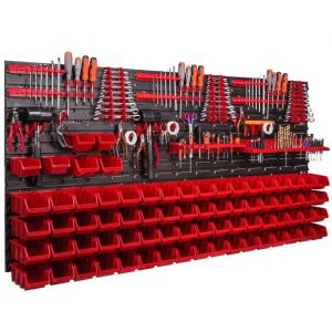 Étagère murale - BOTLE - 172x78 cm - 74 pcs - Rouge - Plastique