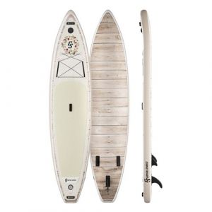 Capital Sports Kipu Paddle Gonflable, Planche à Pagaies Polyvalente pour Adulte et Enfant avec Pagaie, Paddle Board Kayak Gonflable, Sac de Transport, Pompe Electrique, 365cm/11.9ft, Swedish Summer