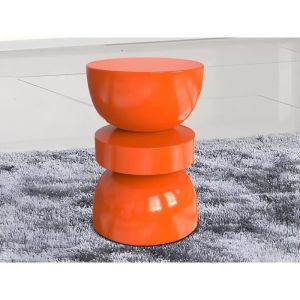 Vente-unique - Table d'appoint en m&eacute;tal - Orange - tuvami