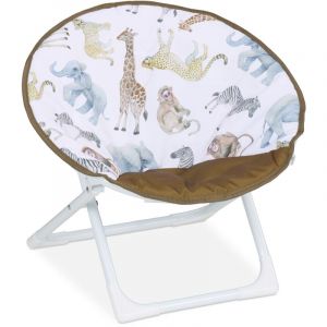 Relaxdays Fauteuil pour Enfant, Pliant, Animaux, HLP : 47 x 50 x 48 cm, pour intérieur ou extérieur, Multicolore