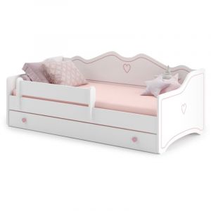 Lit enfant Emma + tiroir de rangement 160x80cm avec matelas