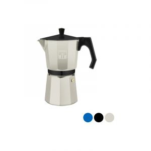 Cecotec Cafetière italienne conçue en aluminium bleu pour faire le café avec le meilleur corps et arôme. Elle convient pour toutes les