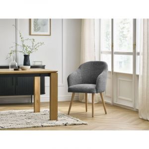 Bobochic Chaise SOPHIE tissu chiné et pieds scandinaves bois