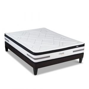 BELLECOUR LITERIE - Ensemble VERSAILLES 140x190 cm - Matelas Ressorts ensach&eacute;s + Sommier Bois