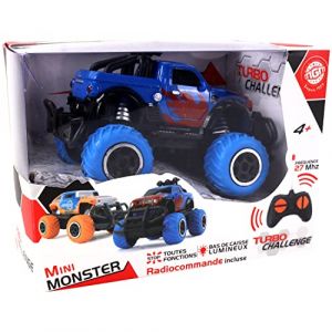 TURBO CHALLENGE - Monster - Mini - 090182 - Voiture T&eacute;l&eacute;command&eacute;e - Mod&egrave;le Al&eacute;atoire - 1/43 - Piles Non Incluses - Plastique - &Agrave; Partir de 4 Ans