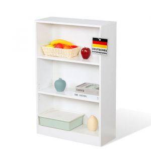 Bibliothèque Maine Étagère blanche sur pied en bois à 3/4/6 étages Blanc, 60 x 24 x 93 cm (3 étages)
