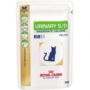 Royal Canin Veterinary Diet Urinary Moderate Calorie - 12 sachets poulet pour chat