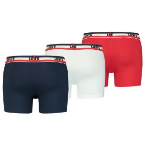 Levi's Basic Sportswear Logo Boxer Brief 3 Pack - Homme - Multicolore / White/Blue/Red