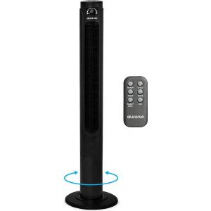 Auronic Tower Fan - Ventilateur sur pied télécommandé - Minuterie - 55W - 45dB - 118cm - Noir