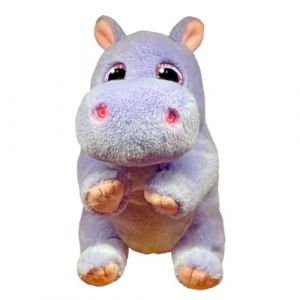 Ty Beanie Boos - Henrietta l'Hippopotame avec de Grands Yeux Roses et Paillettes, la Peluche aux Grands Yeux Scintillants - 15 cm - T37394