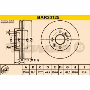 Barum Jeu de 2 disques de frein BAR20125 d'origine