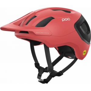 Image de Poc Axion Race MIPS Casque de vélo Unisex-Adult, Ammolite Coral/Uranium Black Matt, XS (48-52cm)