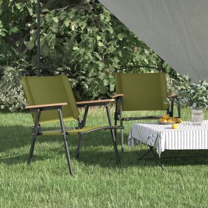 VidaXL Chaises de camping 2 pcs Vert 54x55x78 cm Tissu Oxford