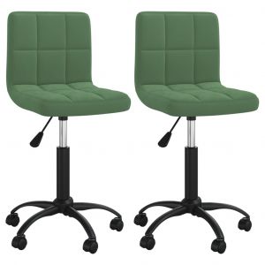 Image de VidaXL Chaises à dîner pivotantes 2 pcs Vert foncé Velours