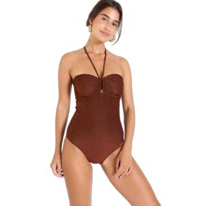 Livia Maillot de bain 1 pièce bustier Theresa armatures Adaman Marron - Taille 38/C
