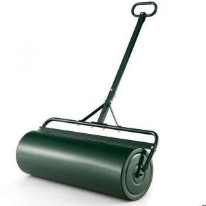 Aerateurs de Gazon Manuels 63L, Rouleau a Gazon de Jardin avec Poignee Reglable et Pare-salete, Remplissable avec Eau et Sable