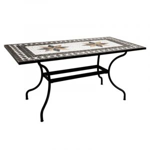 Atmosphera Table de Repas en Mosaïque "Kipos" 160cm Noir