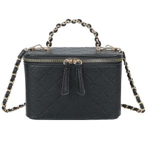 Sac à Main Vanity pour Femme Matelassé avec Anse Chaîne et Bandoulière Gallantry Noir
