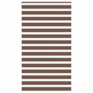 VidaXL Store z&egrave;bre marron 135x230cm largeur du tissu 130,9cm polyester, store &agrave; enrouleur z&eacute;br&eacute;, store z&eacute;br&eacute; pour fen&ecirc;tre, 4014398