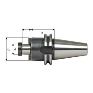 Forum Mandrin porte-fraises DIN 69871, d : 27 mm, ISO 50, a 45 mm, l : 21 mm, d1 : 58 mm