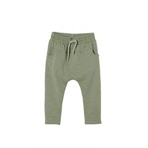 Image de Vertbaudet Pantalon Molleton bébé garçon uni Tilleul foncé 3M - 60CM