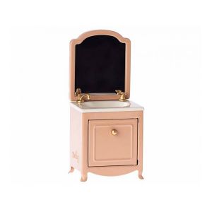 Maileg Sink dresser w. mirror, mouse - dark powder