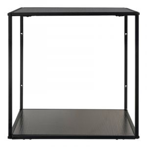 Chic-&eacute;tag&egrave;re murale noire et m&eacute;tal 36x36 cm